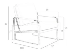 Fauteuil En Croûte De Cuir Et Pieds En Acier 5026 ANGEL CERDA -Meubles Soldes Boutique fauteuil 18430005