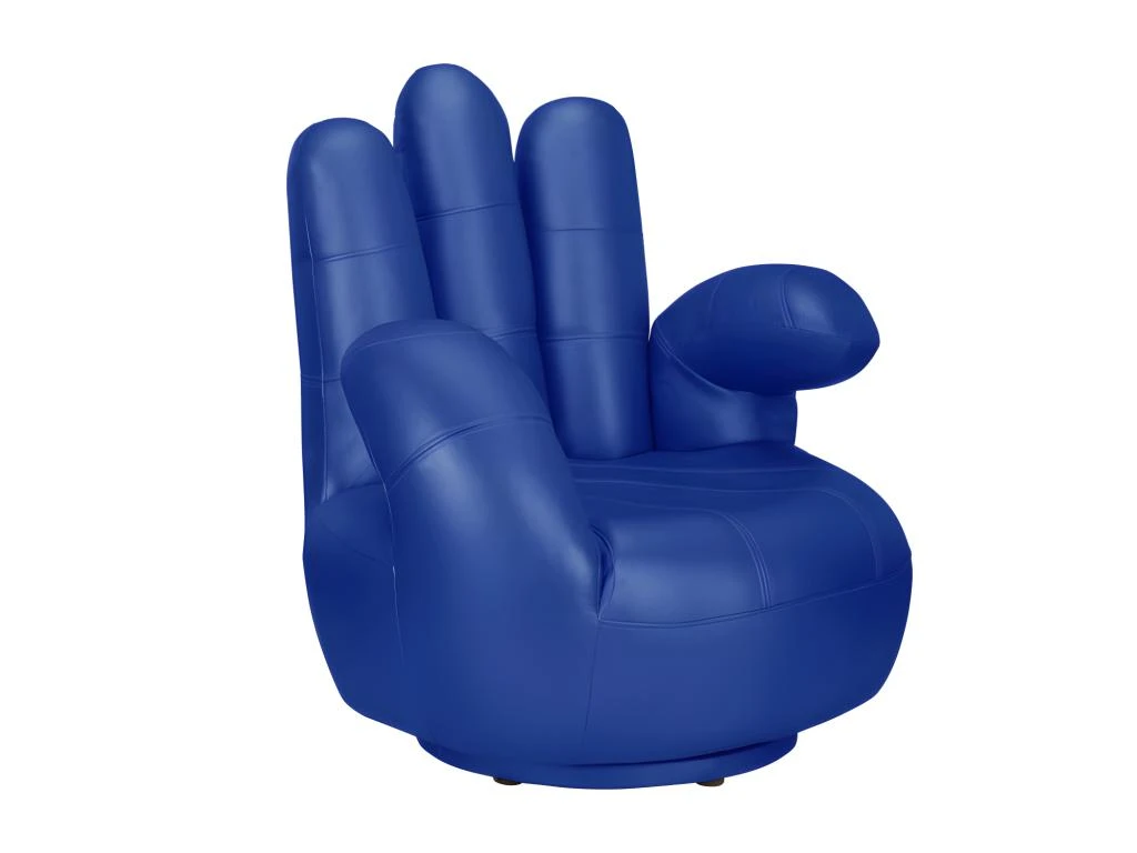 Fauteuil Main Pivotant CATCHY En Simili - Bleu 6 Fauteuil Main Pivotant CATCHY En Simili - Bleu – Image 4