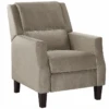 Fauteuil De Relaxation En Velours Beige Taupe EGERSUND