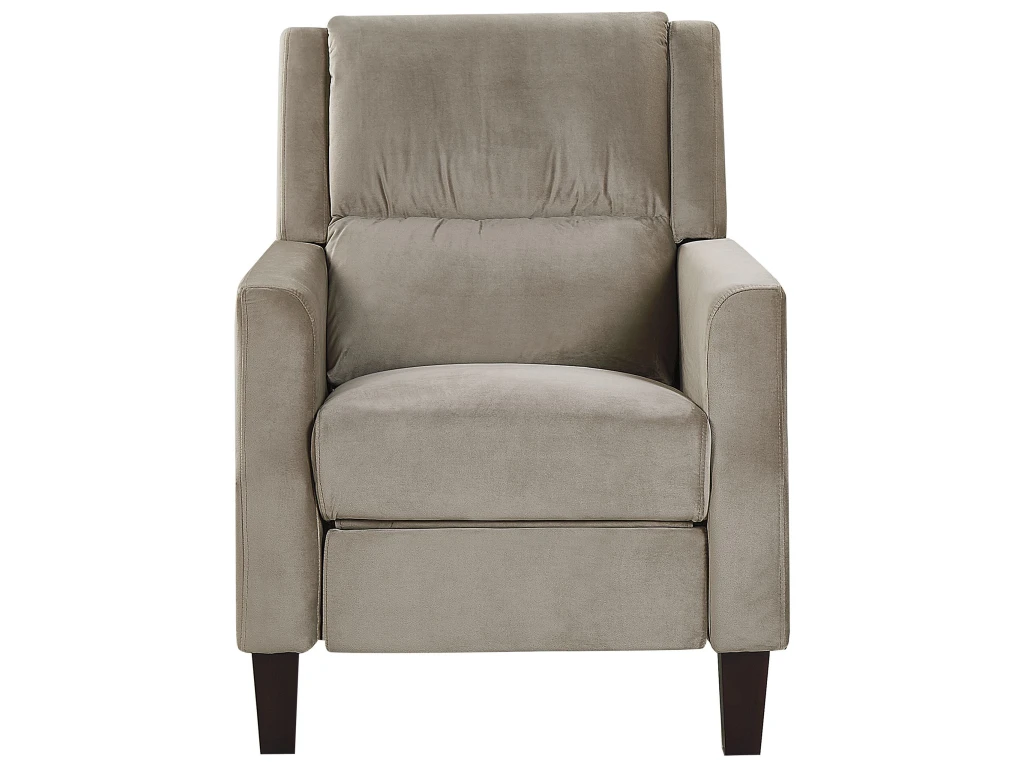 Fauteuil De Relaxation En Velours Beige Taupe EGERSUND 7 Fauteuil De Relaxation En Velours Beige Taupe EGERSUND â Image 5