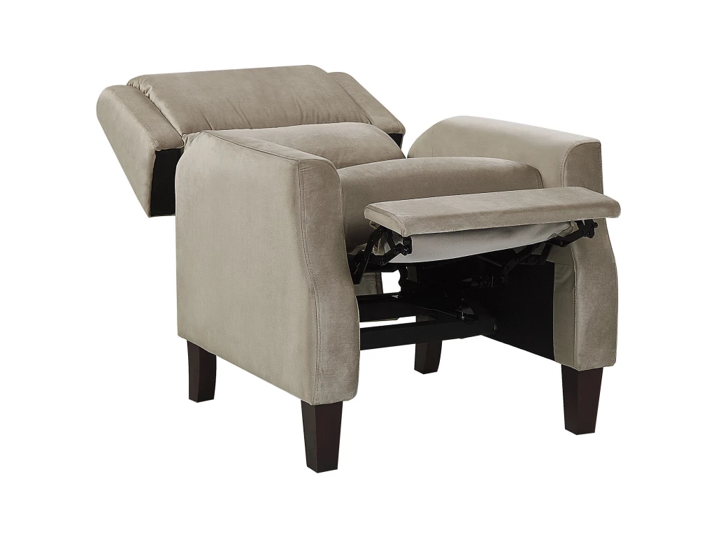 Fauteuil De Relaxation En Velours Beige Taupe EGERSUND 9 Fauteuil De Relaxation En Velours Beige Taupe EGERSUND â Image 7