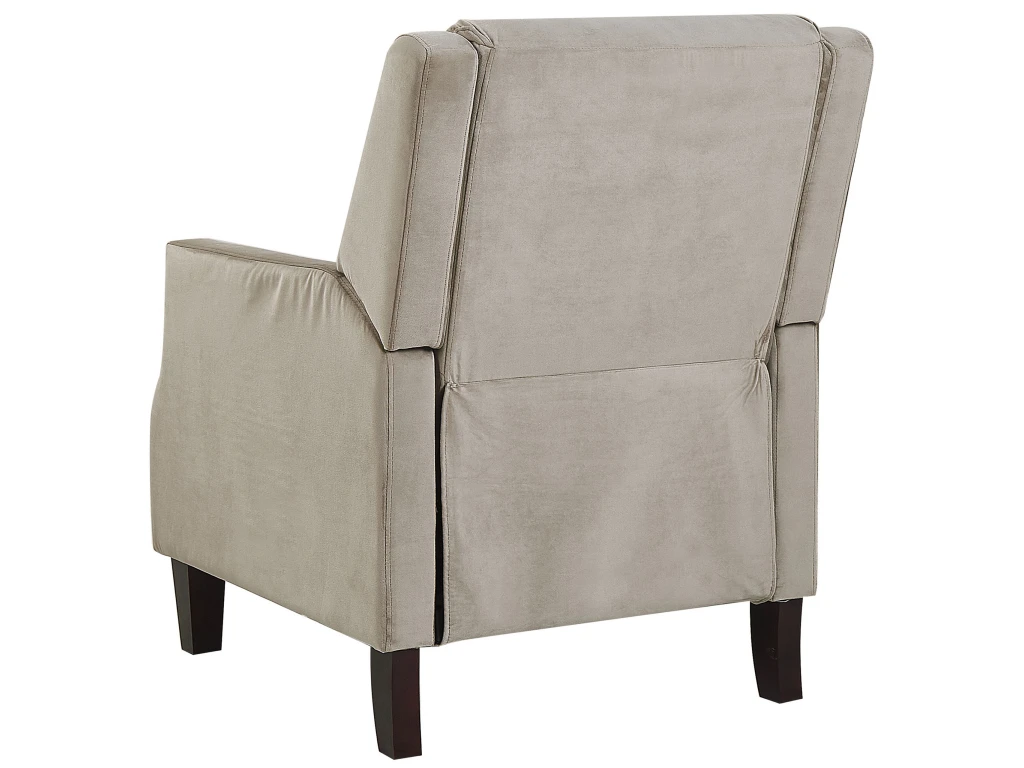 Fauteuil De Relaxation En Velours Beige Taupe EGERSUND 10 Fauteuil De Relaxation En Velours Beige Taupe EGERSUND â Image 8