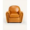 Orsay - Fauteuil Club En Cuir Vachette Camel Orsay -Meubles Soldes Boutique fauteuil 21132989