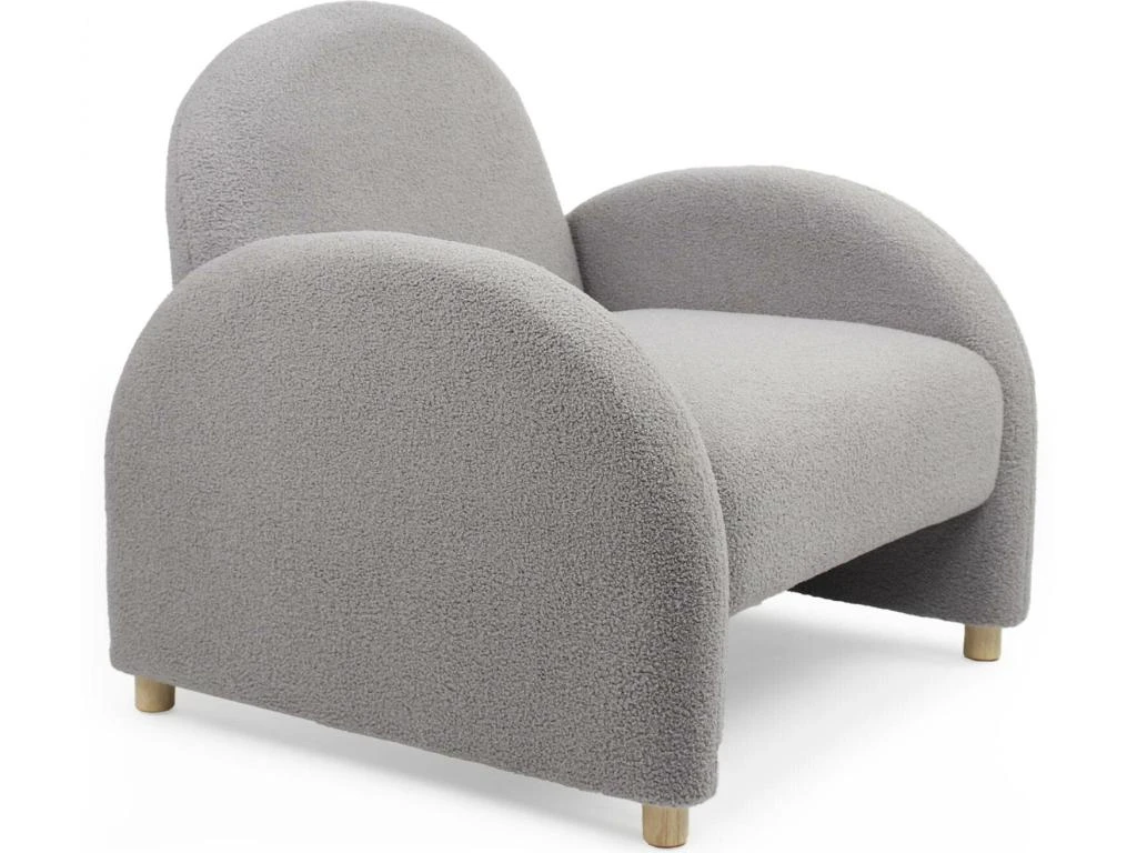Fauteuil Club Bowie Tissu Bouclette Gris 3 Fauteuil Club Bowie Tissu Bouclette Gris