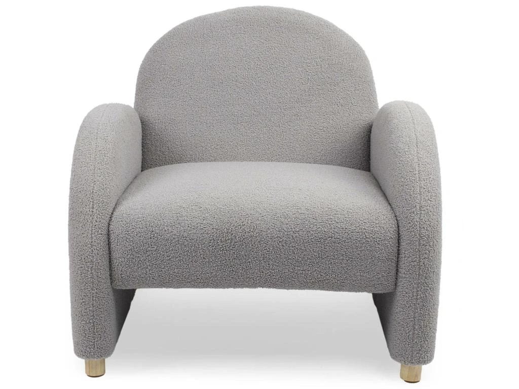 Fauteuil Club Bowie Tissu Bouclette Gris 4 Fauteuil Club Bowie Tissu Bouclette Gris â Image 2