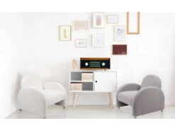 Fauteuil Club Bowie Tissu Bouclette Gris 11 Fauteuil Club Bowie Tissu Bouclette Gris -Meubles Soldes Boutique fauteuil 21151659