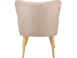 Chaise D'appoint Rembourrée Avec Tabouret En Microfibre Crème -Meubles Soldes Boutique fauteuil 21528471