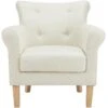 Chaise D'appoint Rembourrée En Tissu Tissé Crème -Meubles Soldes Boutique fauteuil 21685739