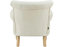 Chaise D'appoint Rembourrée En Tissu Tissé Crème -Meubles Soldes Boutique fauteuil 21685743