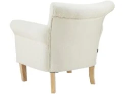 Chaise D'appoint Rembourrée En Tissu Tissé Crème -Meubles Soldes Boutique fauteuil 21685745