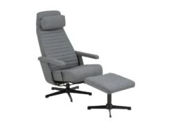 Trane Fauteuil Relax Avec Pied Pivotant Et Repose-pieds En Gris Foncé.
