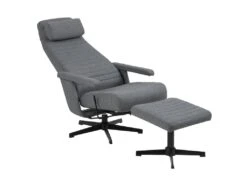 Trane Fauteuil Relax Avec Pied Pivotant Et Repose-pieds En Gris Foncé. -Meubles Soldes Boutique fauteuil 22046397