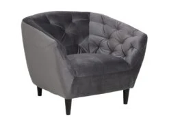 Rian Fauteuil Gris Foncé Avec Des Pieds Noirs.