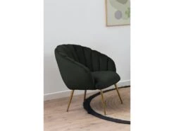 Daniella Fauteuil Lounge, Vert, Couleur Laiton. -Meubles Soldes Boutique fauteuil 22048635