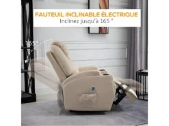 Fauteuil De Relaxation éléctrique Massant Inclinable CHARLOTTE Crème -Meubles Soldes Boutique fauteuil 22126325