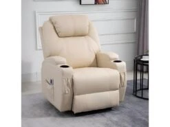 Fauteuil De Relaxation éléctrique Massant Inclinable CHARLOTTE Crème -Meubles Soldes Boutique fauteuil 22126329