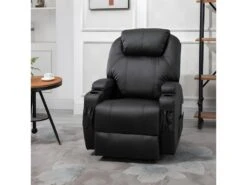 Fauteuil De Relaxation électrique Massant CHARLOTTE Noir -Meubles Soldes Boutique fauteuil 22126349
