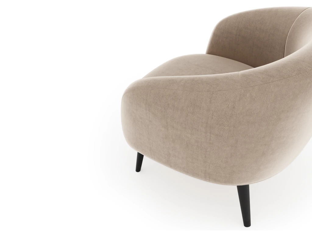 Fauteuil Tissu Velours Beige Taupe 7 Fauteuil Tissu Velours Beige Taupe â Image 5