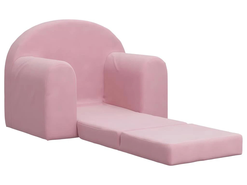 Canapé-lit Pour Enfants Rose Peluche Douce 8 Canapé-lit Pour Enfants Rose Peluche Douce – Image 6
