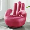 Fauteuil Main Pivotant CATCHY En Velours - Fuchsia