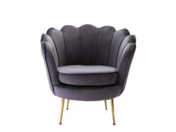 Fauteuil Coquillage En Velours Anthracite DANDELION De Pascal Morabito -Meubles Soldes Boutique fauteuil 395851