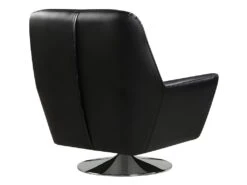 Fauteuil Pivotant En Cuir De Buffle ITHAQUE - Noir -Meubles Soldes Boutique fauteuil 417843