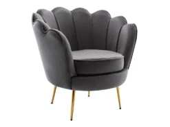 Fauteuil Coquillage En Velours Anthracite DANDELION De Pascal Morabito -Meubles Soldes Boutique fauteuil 478515