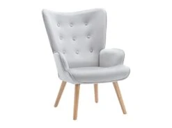 Fauteuil En Velours Gris VATELY -Meubles Soldes Boutique fauteuil 492007