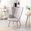 Fauteuil En Velours Gris VATELY -Meubles Soldes Boutique fauteuil 492013