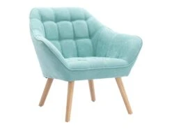 Fauteuil En Tissu Vert D'eau CASERTA -Meubles Soldes Boutique fauteuil 492059