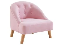 Fauteuil Pour Enfant En Tissu 100% Coton MAGGIE - Rose Pastel -Meubles Soldes Boutique fauteuil 578503