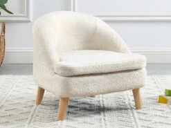 Fauteuil Pour Enfant En Tissu Bouclette GINA - Beige -Meubles Soldes Boutique fauteuil 579423