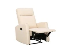 Fauteuil Relax En Tissu Crème PRODA -Meubles Soldes Boutique fauteuil 6792365