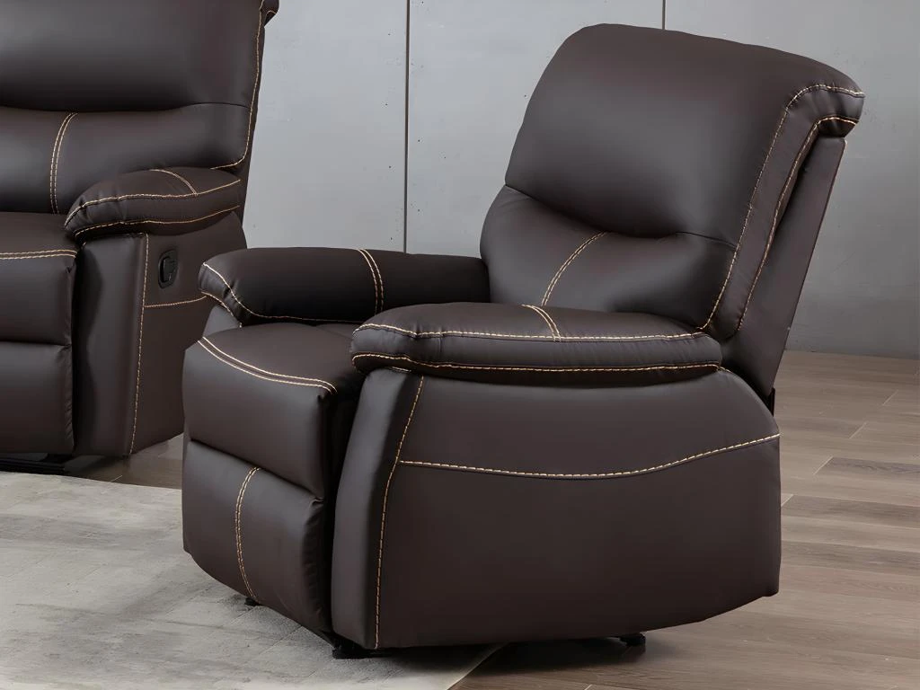 Fauteuil Relax En Simili Marron CANBY 3 Fauteuil Relax En Simili Marron CANBY