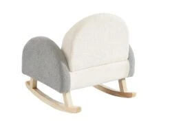 Fauteuil Pour Enfant à Bascule En Tissu Bouclette Crème, Gris Et Rose ESLIDA -Meubles Soldes Boutique fauteuil 8741625