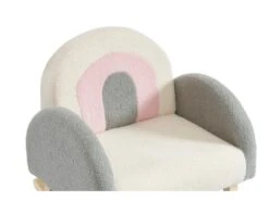Fauteuil Pour Enfant à Bascule En Tissu Bouclette Crème, Gris Et Rose ESLIDA -Meubles Soldes Boutique fauteuil 8741629