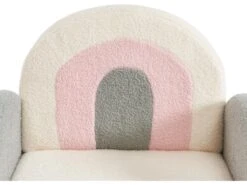 Fauteuil Pour Enfant à Bascule En Tissu Bouclette Crème, Gris Et Rose ESLIDA -Meubles Soldes Boutique fauteuil 8741637