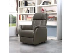 TAMISE - Fauteuil Relax Et Releveur Electrique Cuir Taupe -Meubles Soldes Boutique fauteuil 9164945