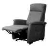 BARRENCE - Fauteuil Relax Et Releveur Electrique Tissu Aspect Cuir Gris Foncé