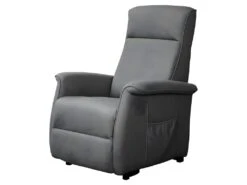 BARRENCE - Fauteuil Relax Et Releveur Electrique Tissu Aspect Cuir Gris Foncé -Meubles Soldes Boutique fauteuil 9165123