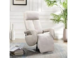 ROSARIO - Fauteuil Relax Electrique Cuir Gris Clair -Meubles Soldes Boutique fauteuil 9165383