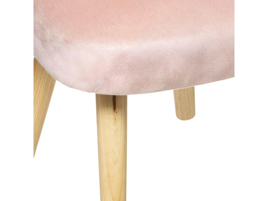 Fauteuil Pour Enfant En Velours Rose Pailleté Et Pieds En Bois De Pin 4 Fauteuil Pour Enfant En Velours Rose Pailleté Et Pieds En Bois De Pin – Image 2