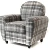 Fauteuil Club Tartan Gris 2 Fauteuil Club Tartan Gris -Meubles Soldes Boutique fauteuil 9318183