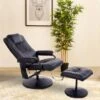 Fauteuil De Massage Et Relaxation électrique Pivotant Inclinable Avec Repose-pied Revêtement Synthétique Noir -Meubles Soldes Boutique fauteuil 9475097