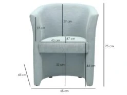 Fauteuil Cabriolet En Tissu Vert D'eau Avec Accoudoirs - CABRI -Meubles Soldes Boutique fauteuil 9490147