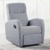 Fauteuil Relax En Tissu Coloris Gris Perle - Largeur 70 X Profondeur 77 Cm -Meubles Soldes Boutique fauteuil 9906155