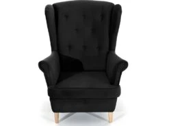Fauteuil 1 Place En Tissu Velours Catégorie Luxe, Noir, ARNAUD -Meubles Soldes Boutique fauteuil 9997209