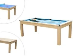 Table Transformable - Billard & Ping-pong BALTHAZAR - 213*112*81.5cm - Bleu -Meubles Soldes Boutique jeux interieur 13665997