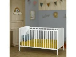Lit Bébé à Barreaux Flocon Bois Naturel 70x140 Cm -Meubles Soldes Boutique lit 13068887