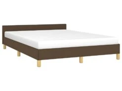 Cadre De Lit Avec Tête De Lit Marron Foncé 140x190 Cm Tissu -Meubles Soldes Boutique lit 22538299